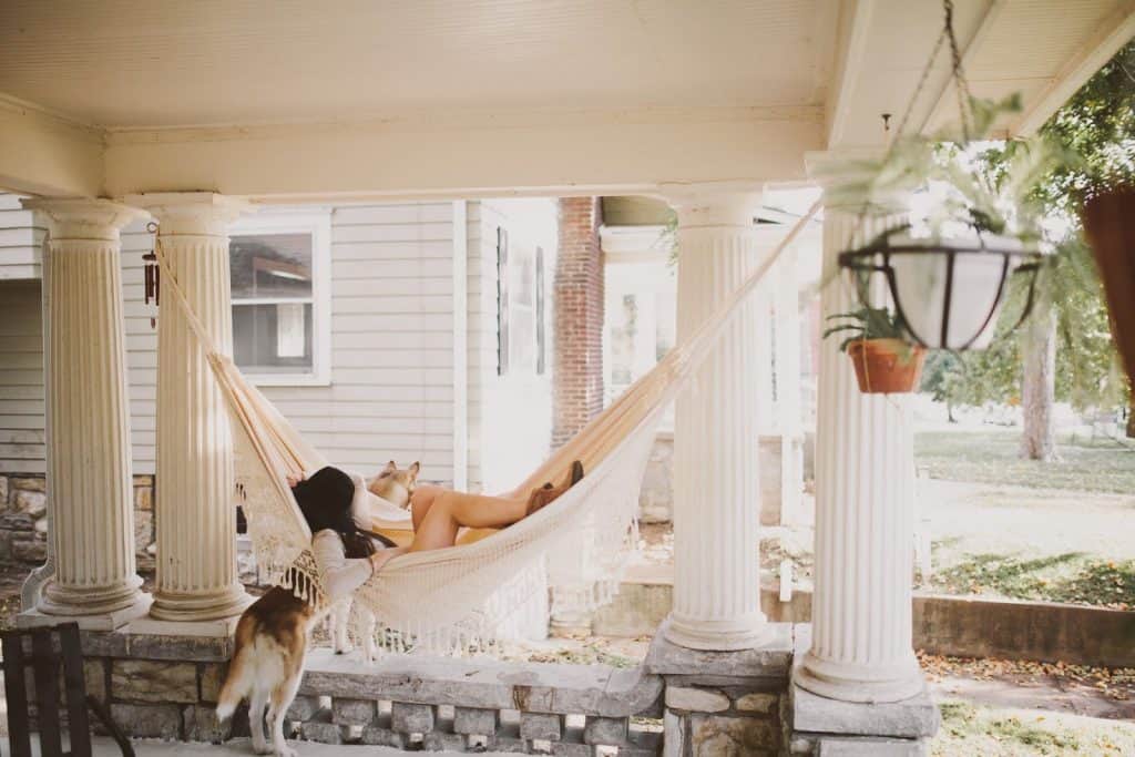 front porch posts hammocks