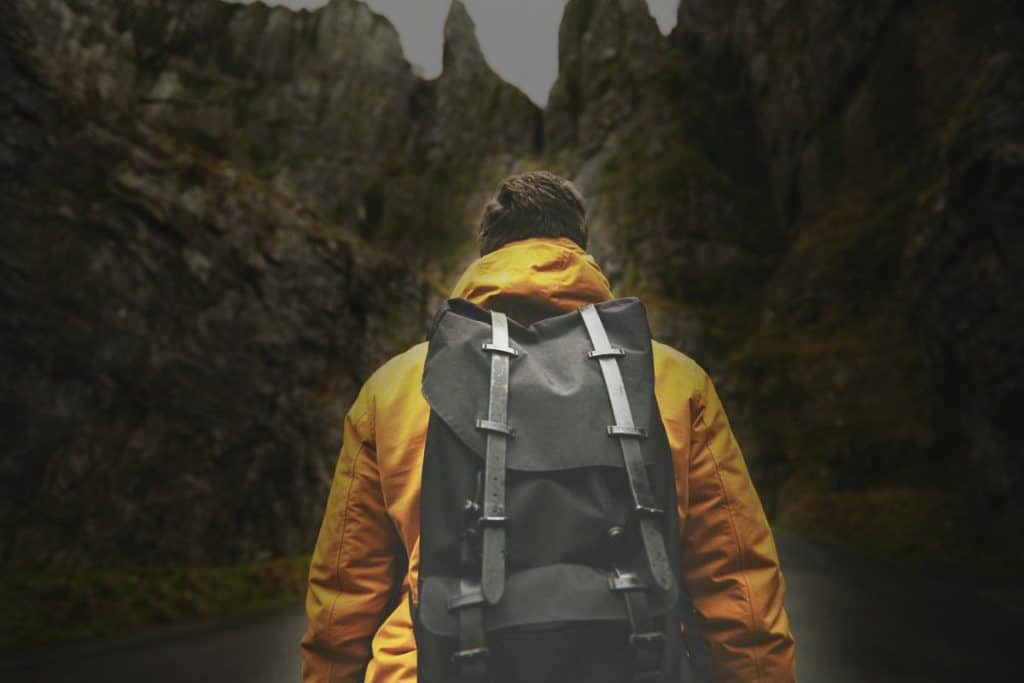Man with a backpack