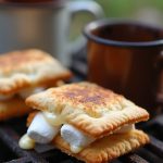 Campfire Pop-Tart Sandwich with toasted marshmallows, the perfect camping treat for sweet lovers.