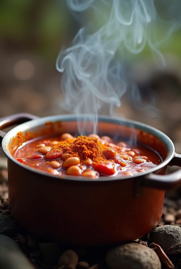 Easy lightweight trail chili recipe for camping with dehydrated beans and spices, perfect for outdoor meals.